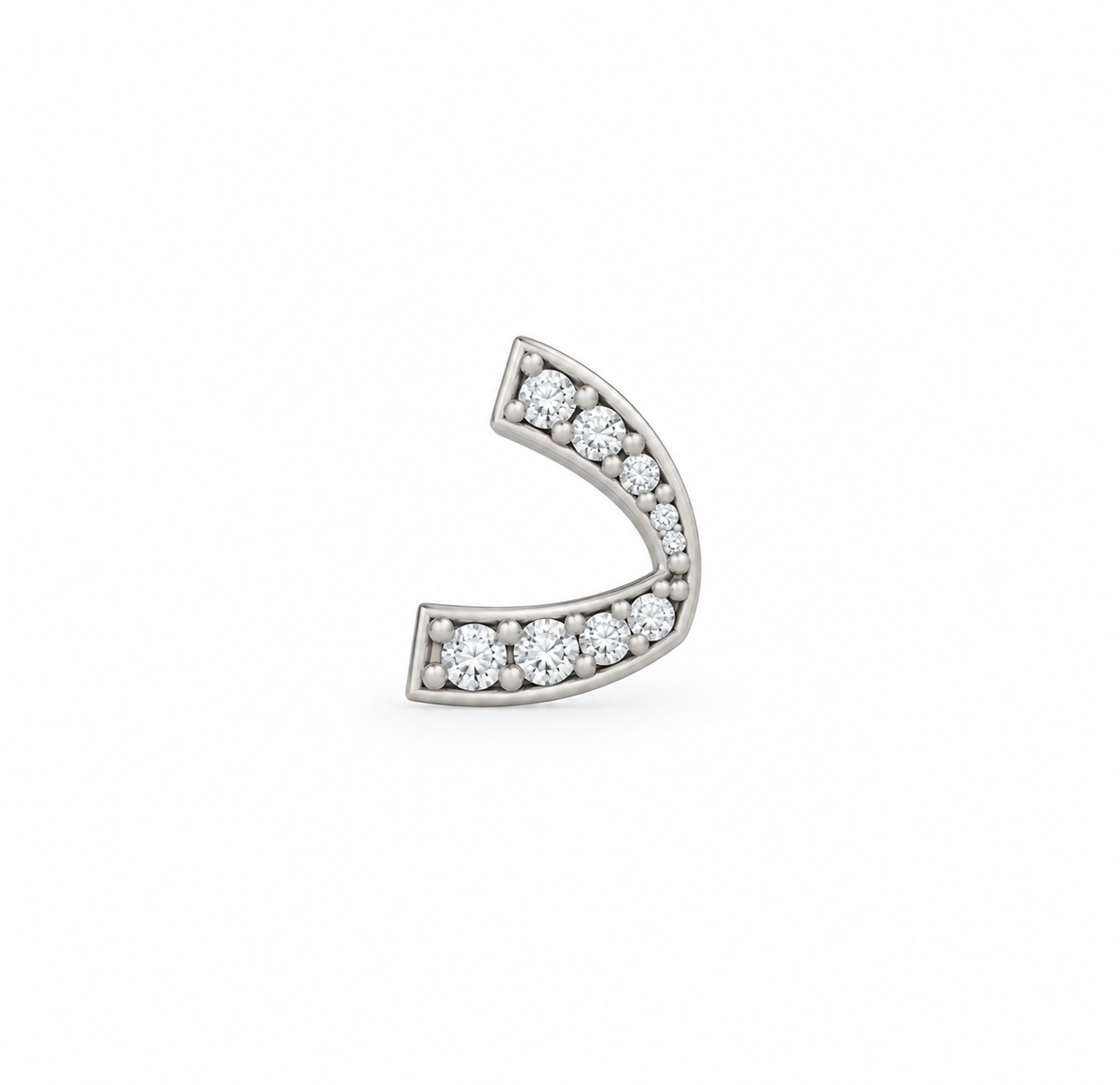 Rulla Arabic Letter Full Diamond Stud, letter د, white gold