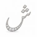 Rulla Arabic Letter Full Diamond Stud, letter ش, white gold