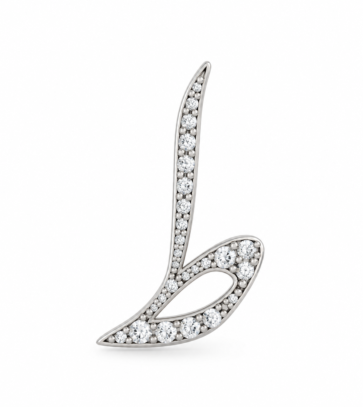 Rulla Arabic Letter Full Diamond Stud, letter ط, white gold
