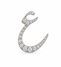 Rulla Arabic Letter Full Diamond Stud, letter ع, white gold