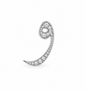 Rulla Arabic Letter Full Diamond Stud, letter و, white gold