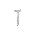 Rulla Arabic Letter Full Diamond Stud, letter ر, white gold