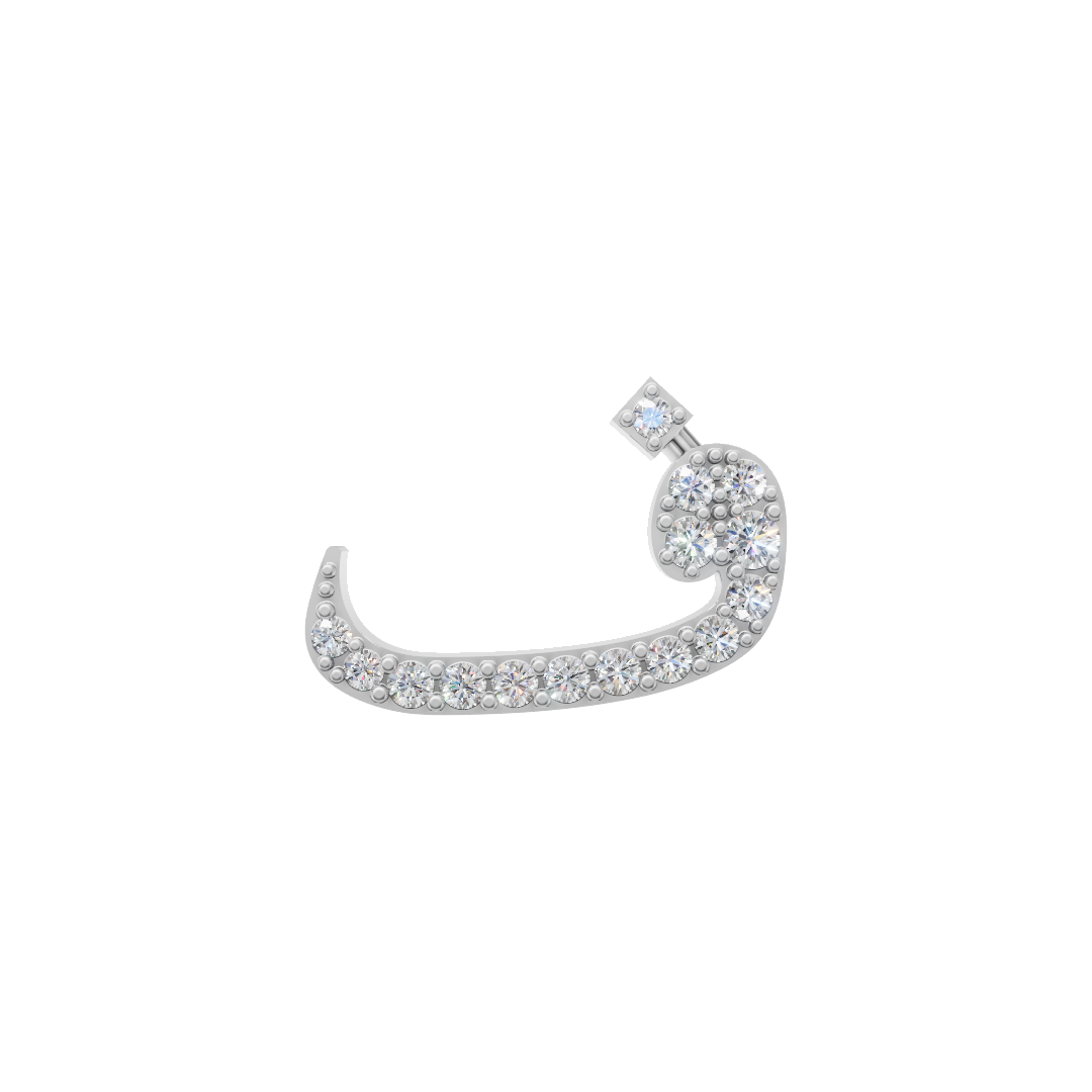 Rulla Arabic Letter Full Diamond Stud, letter ف, white gold