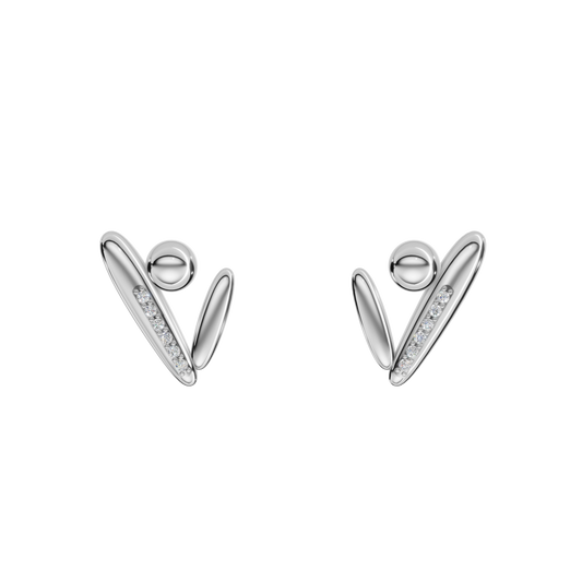 Sankhara Quiet Strength earrings pair in 18K White Gold with diamonds