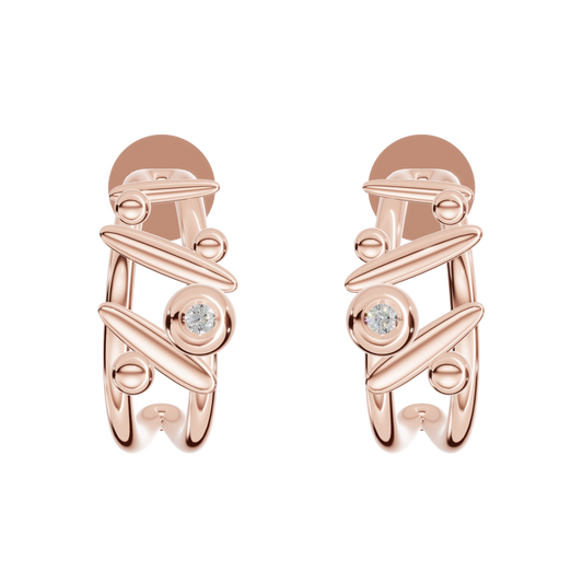Sankhara Still Whole Infinite earrings pair in 18K Rose Gold with diamonds