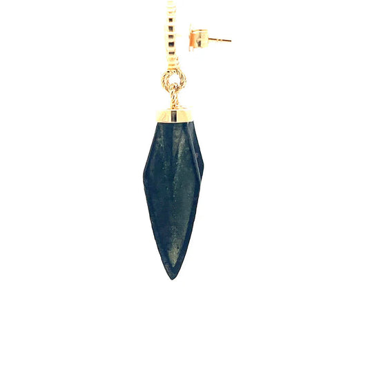 Zamani Ancient Arrowhead Pendant in an 18K gold setting on a white background