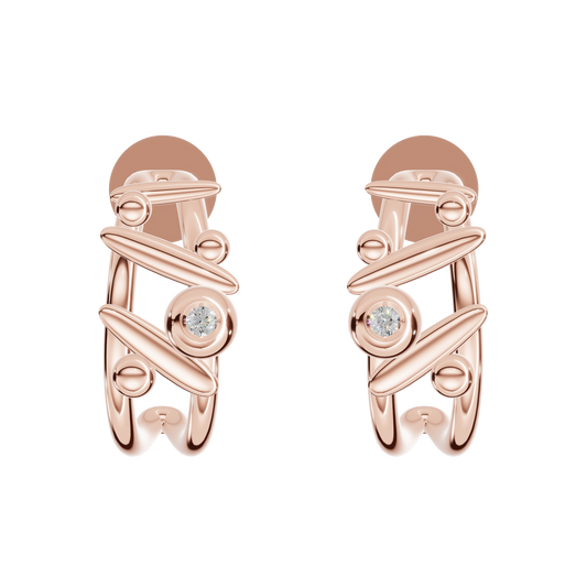 Sankhara Still Whole Infinite earrings pair in 18K Rose Gold with diamonds