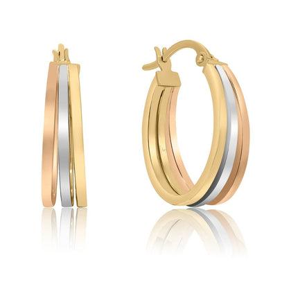 Trifecta Bar Hoop Earrings