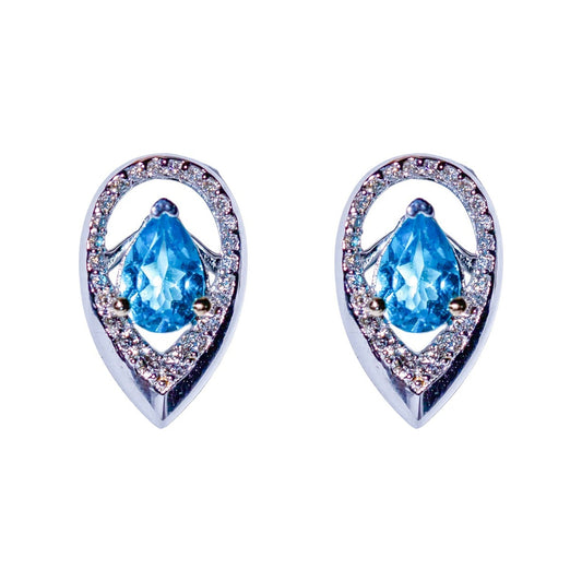 Teardrop Blue Stud Earrings product photo