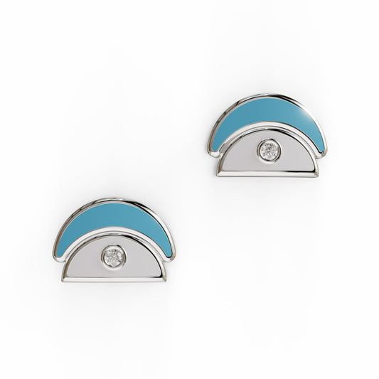 Whispers Of Alara Amara Stud Earrings - White Gold product photo
