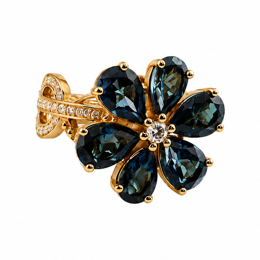 DTopaz London Blue Topaz Flower Ring product photo