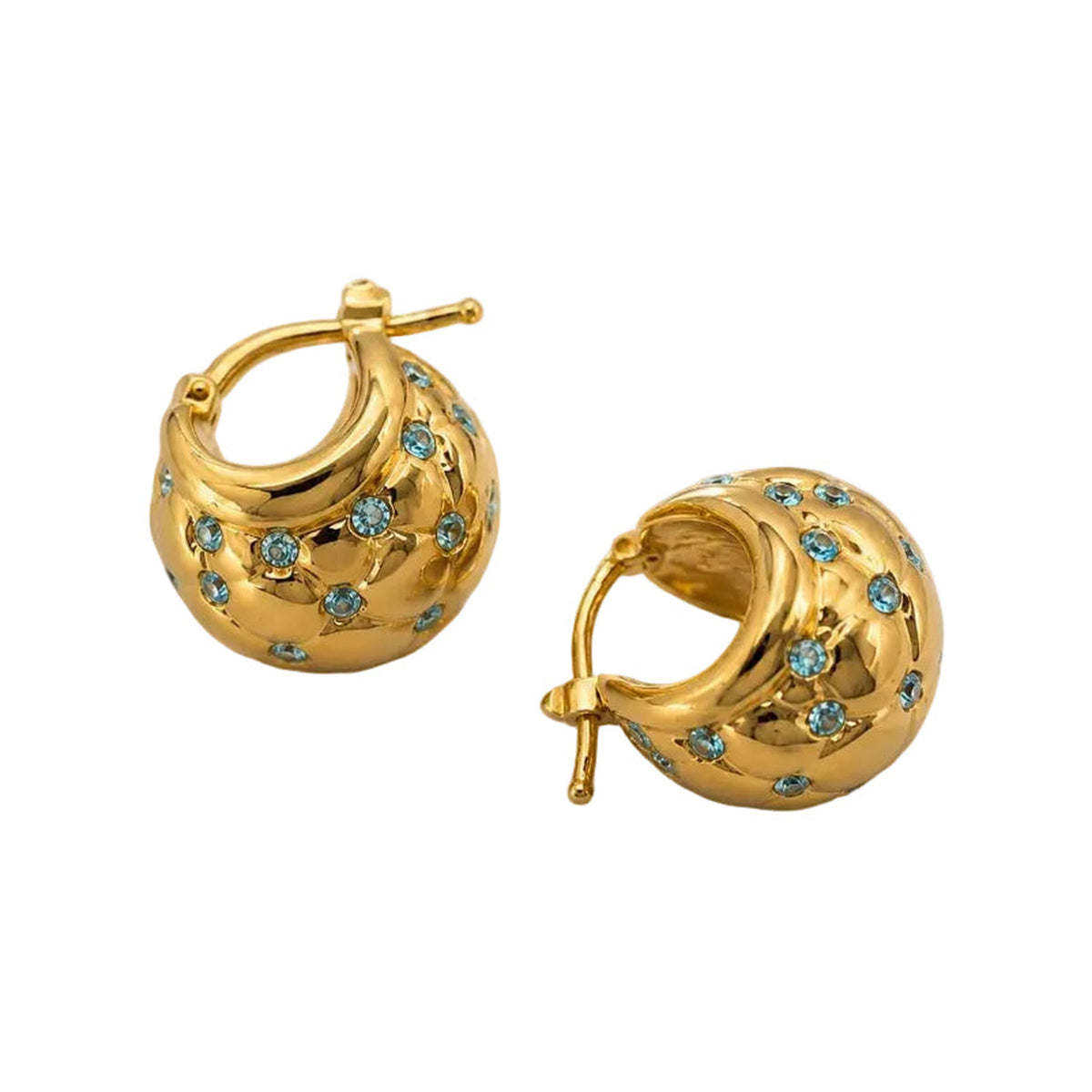 DTopaz Blue Topaz Gold Earrings product photo