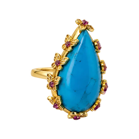 DTopaz Turquoise & Pink Sapphire Ring product photo