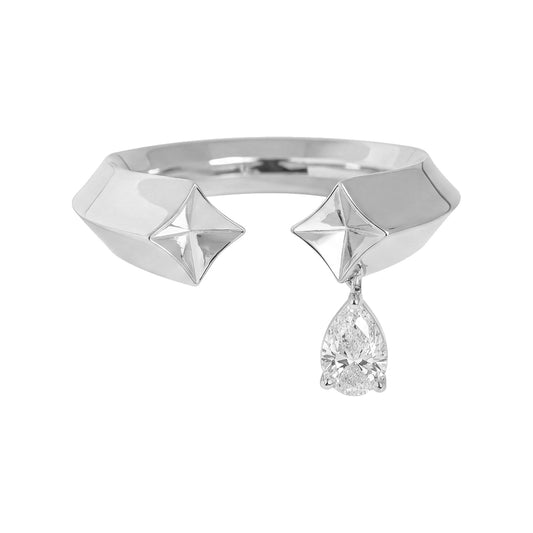 Nur Vela Drop Ring - White Gold product photo