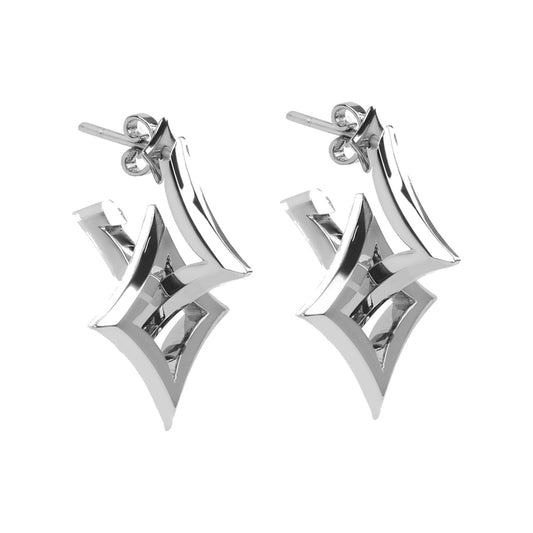 Nur Tayah Interlock Earrings - White Gold product photo