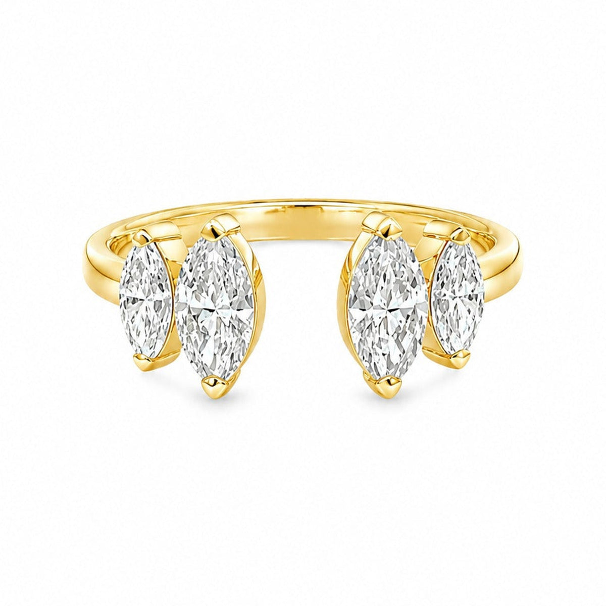 White Drop Marquise Open Ring product photo