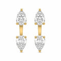 White Drop Pear Diamond Studs with Ear Jackets (3CT) product photo