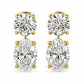 White Drop Double Round and Oval Diamond Drop Studs (5CT) product photo