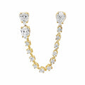 White Drop Pear Chain Earring product photo
