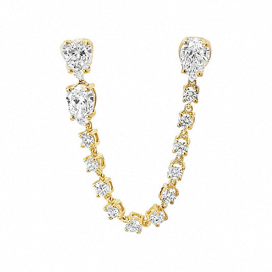 White Drop Pear Chain Earring product photo