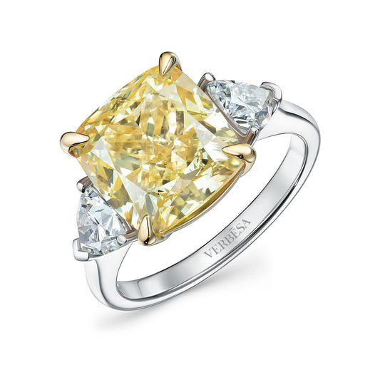 Verbesa Atelier Fancy Yellow 6.02ct Cushion Lab-Grown Diamond Ring product photo