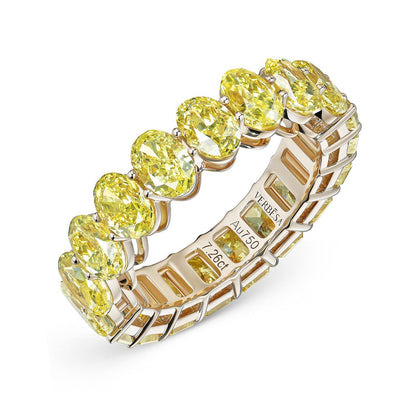 Fancy Yellow Half-Oval Half-Radiant Lab-Grown Diamond Eternity Ring