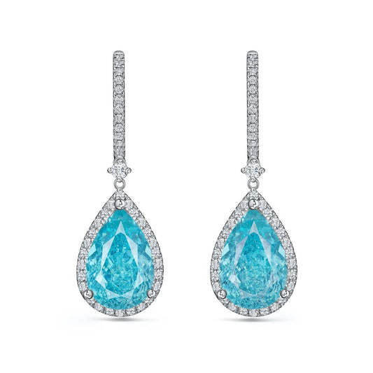 Verbesa Atelier Lab-Grown Paraiba Sapphire and Diamond Drop Earrings product photo