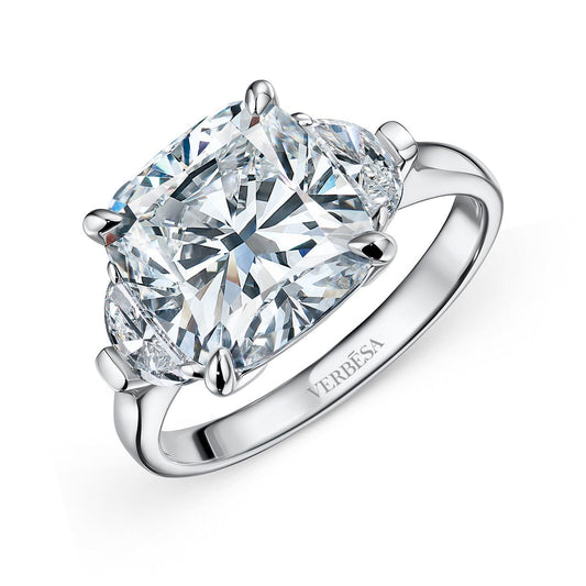 Verbesa Atelier 5.51ct Cushion-Cut Lab-Grown Diamond Three-Stone Engagement Ring product photo