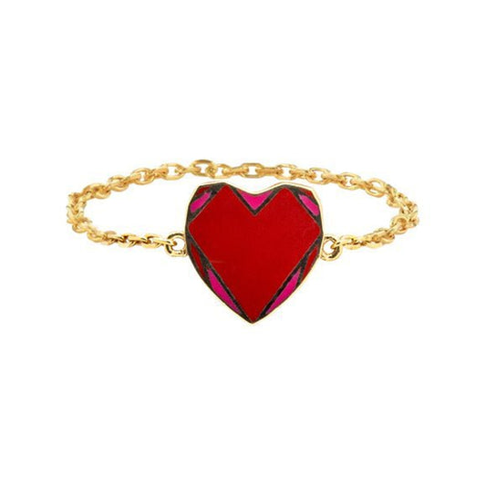 Donydo Red Pulse Ring – Gold & Enamel product photo