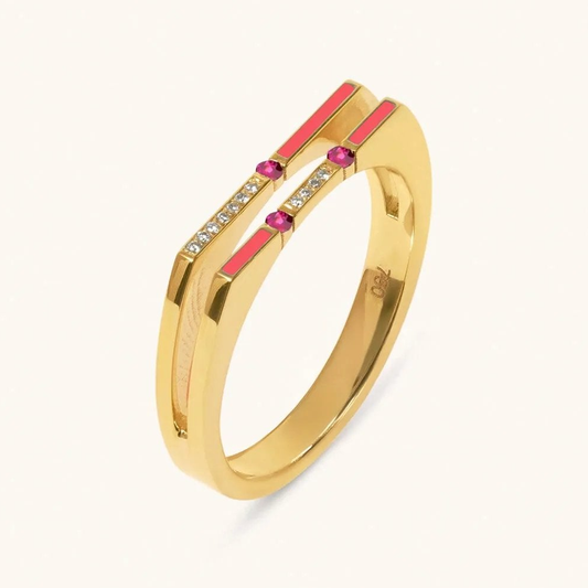 Versa Diamond & Pink Sapphire Ring