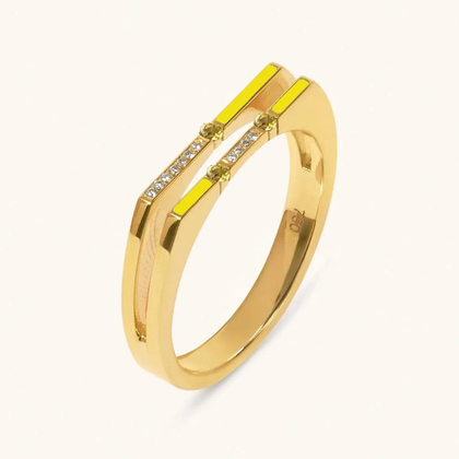 Versa Diamond & Yellow Sapphire Ring