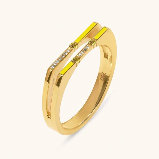 Versa Diamond & Yellow Sapphire Ring