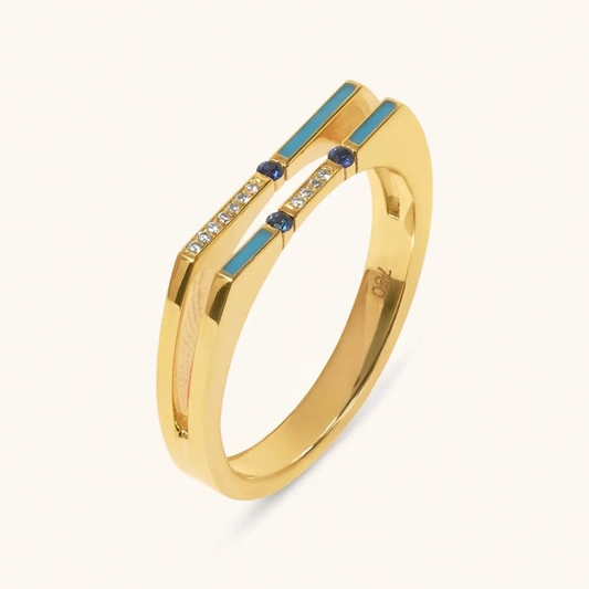 Versa Diamond & Blue Sapphire Ring