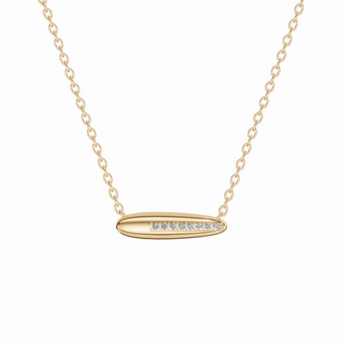 I Found Myself Here Necklace, 18K Yellow Gold, Diamonds