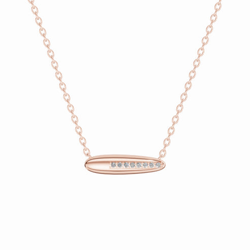 I Found Myself Here Necklace, 18K Rose Gold, Diamonds
