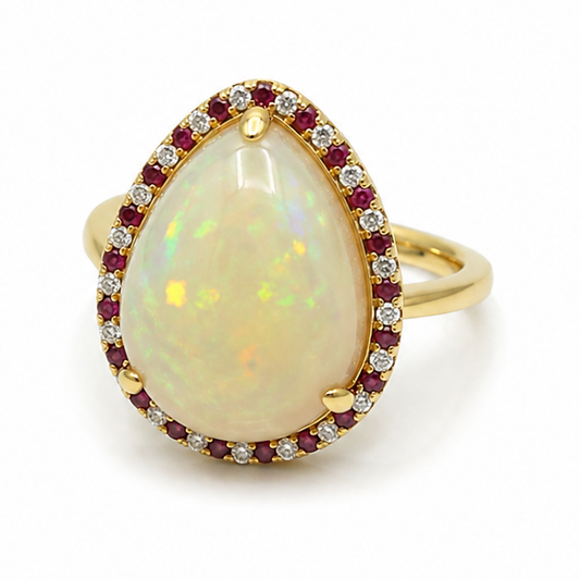 DTopaz Australian Opal & Ruby Ring product photo