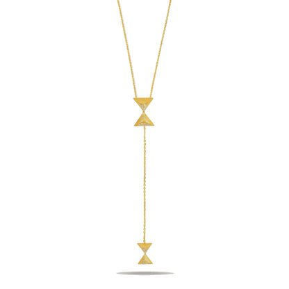 Joubijoux Hourglass Intersection Diamond Necklace on pure white background