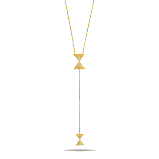 Joubijoux Hourglass Intersection Diamond Necklace on pure white background