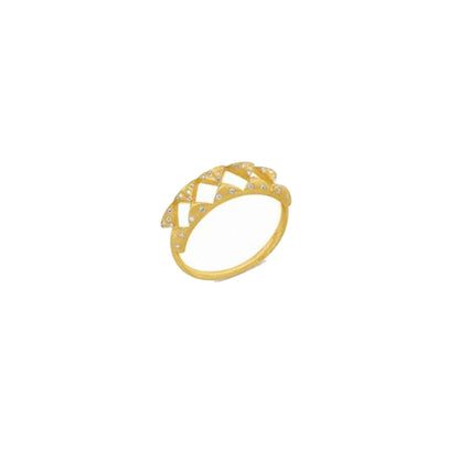 Joubijoux Hourglass Intersection Diamond Ring on pure white background