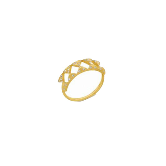 Joubijoux Hourglass Intersection Diamond Ring on pure white background