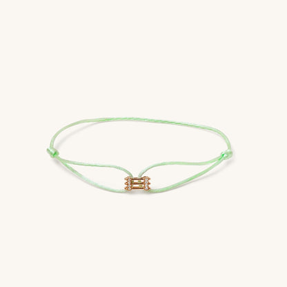 Joubijoux Kaleido Triad Bracelet in 18K rose gold with diamonds and green adjustable thread