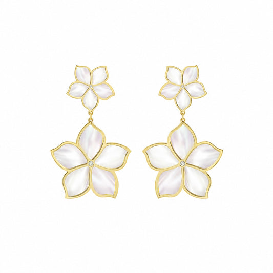 MAHA AL SIBAI JEWELLERY Jasmine 3 earrings on a pure white background