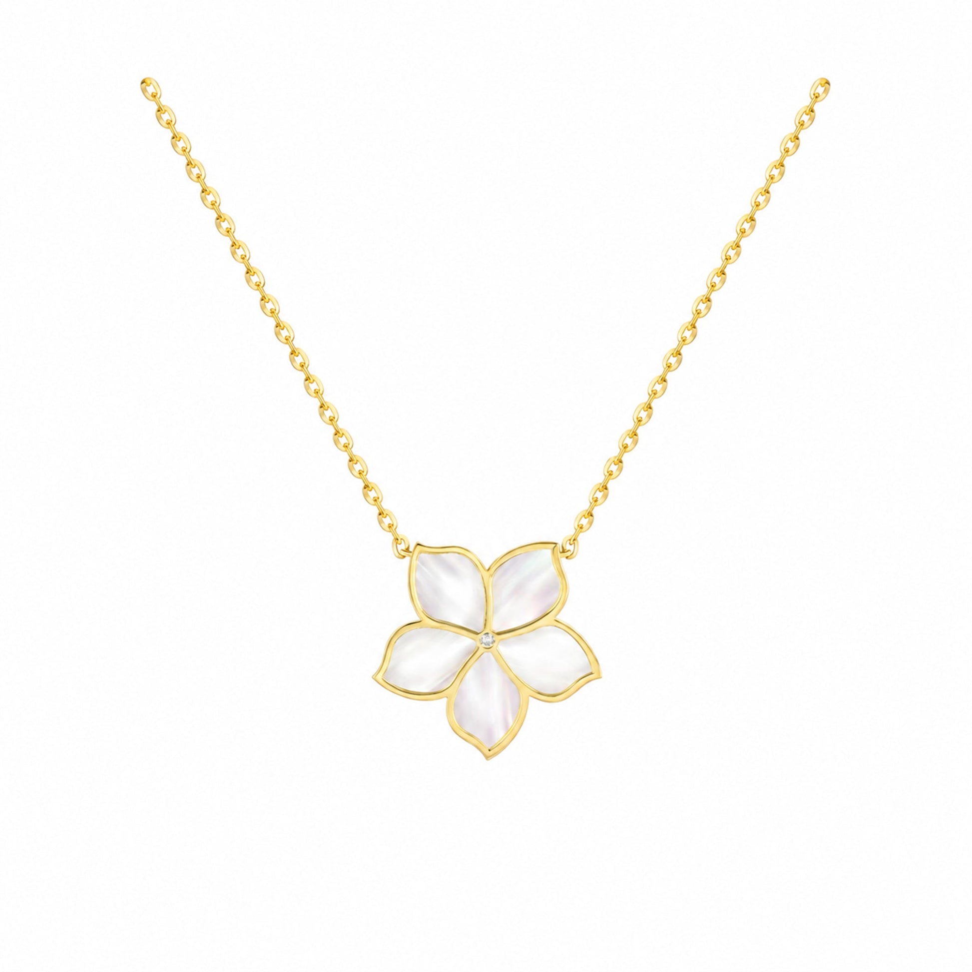 MAHA AL SIBAI JEWELLERY Jasmine necklace on a pure white background