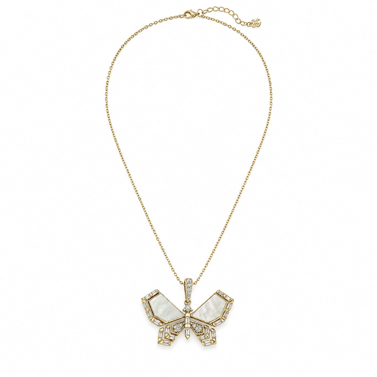 Maha Al Sibai mother of pearl butterfly necklace SAP06529 on white