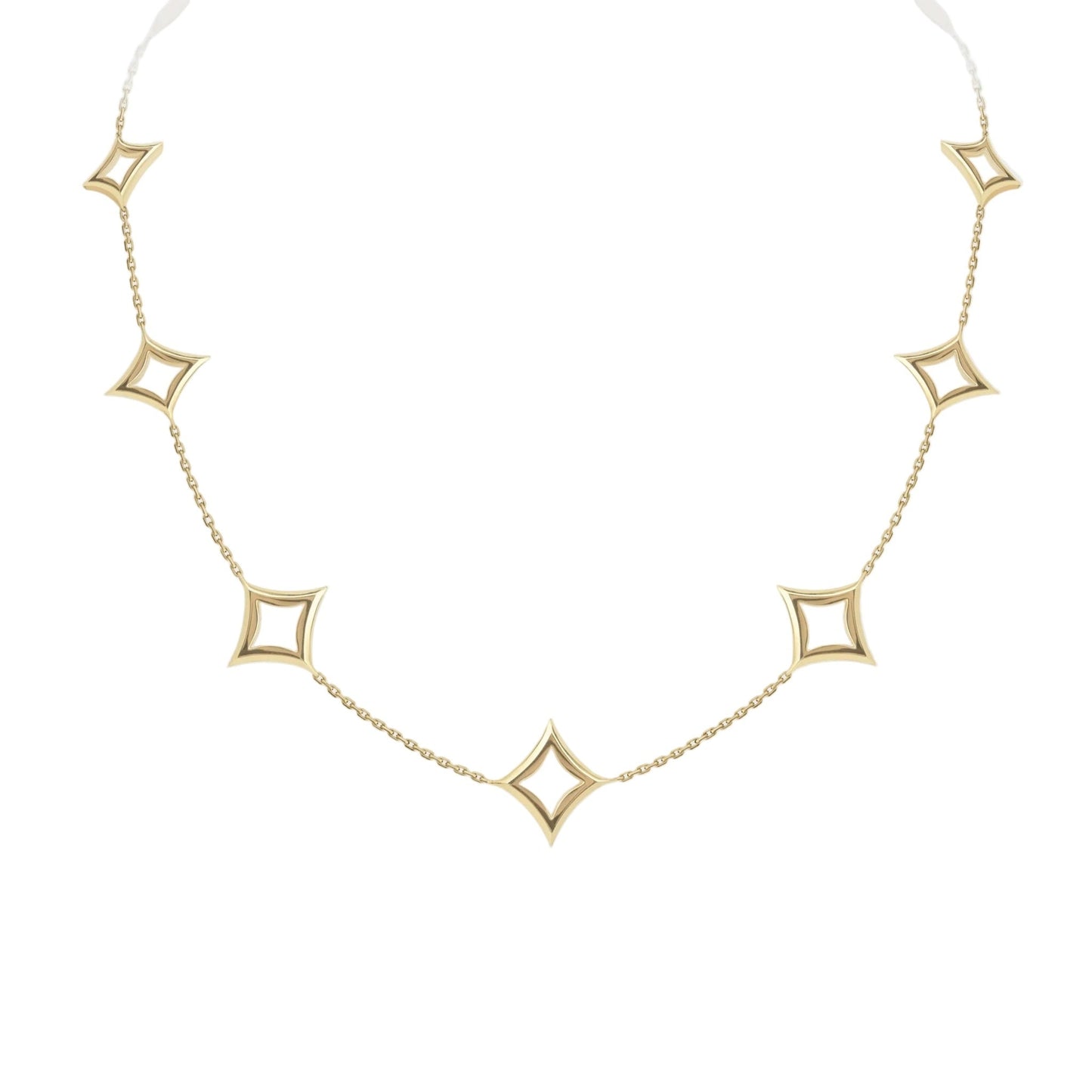 Nur Hilyah Motif Necklace in yellow gold on a white background