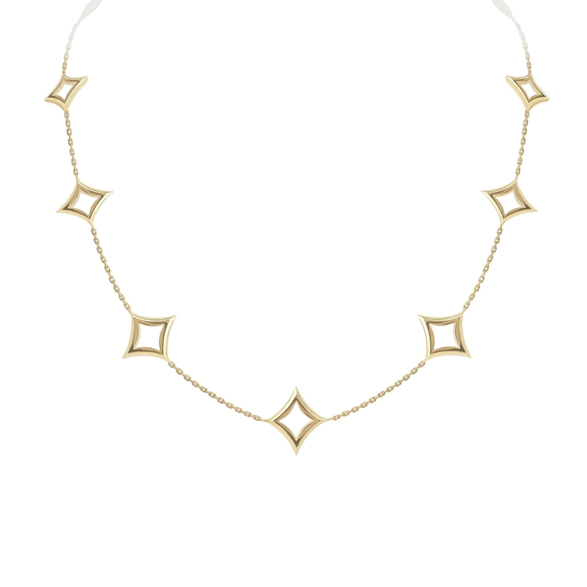 Nur Hilyah Motif Necklace in yellow gold on a white background