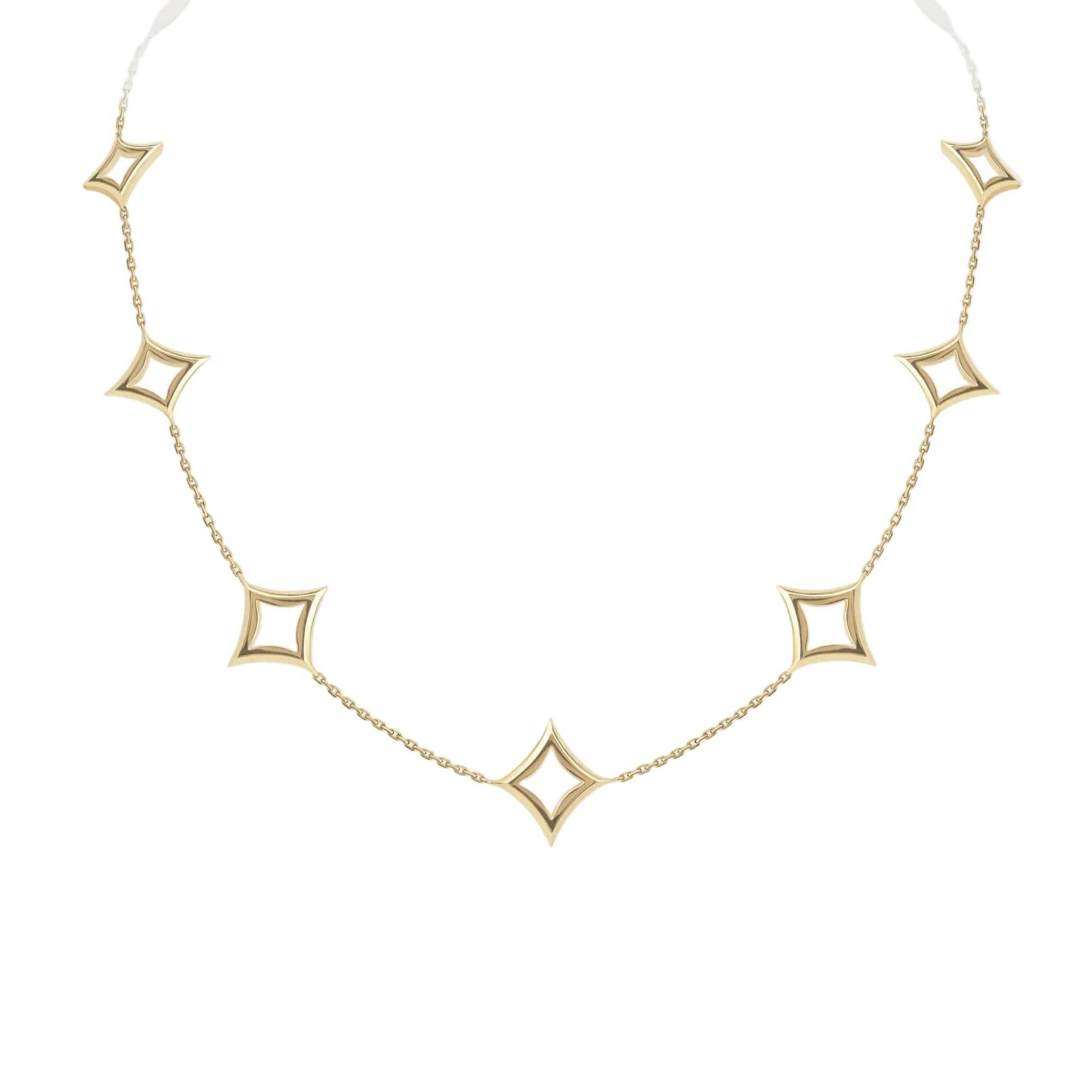 Nur Hilyah Motif Necklace in yellow gold on a white background