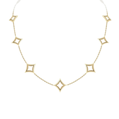 Nur Hilyah Motif Necklace in yellow gold on a white background