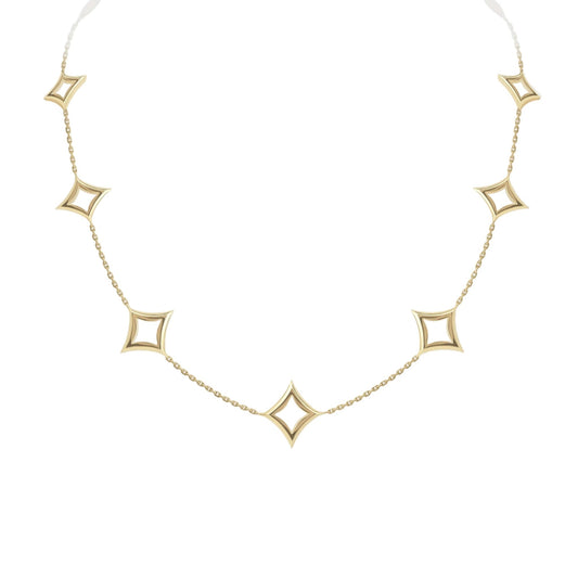 Nur Hilyah Motif Necklace in yellow gold on a white background