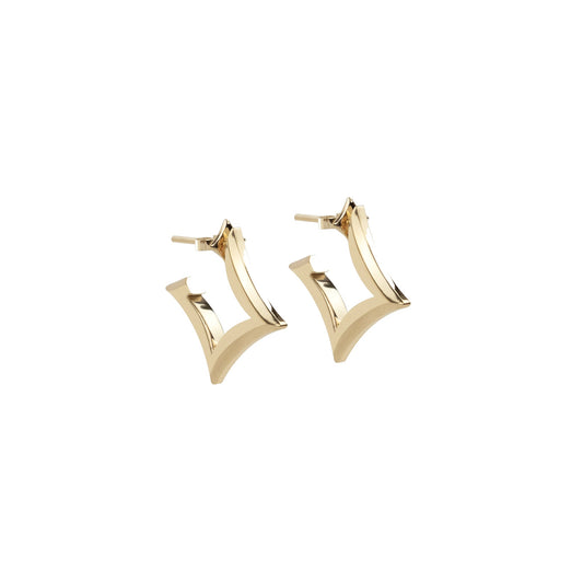 Nur Tayah Hoop Earrings in 18k yellow gold on a white background